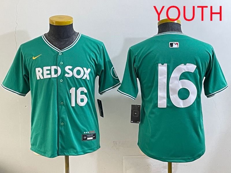 Youth Boston Red Sox #16 No Name Green Joint Name Nike 2025 MLB Jersey style 6